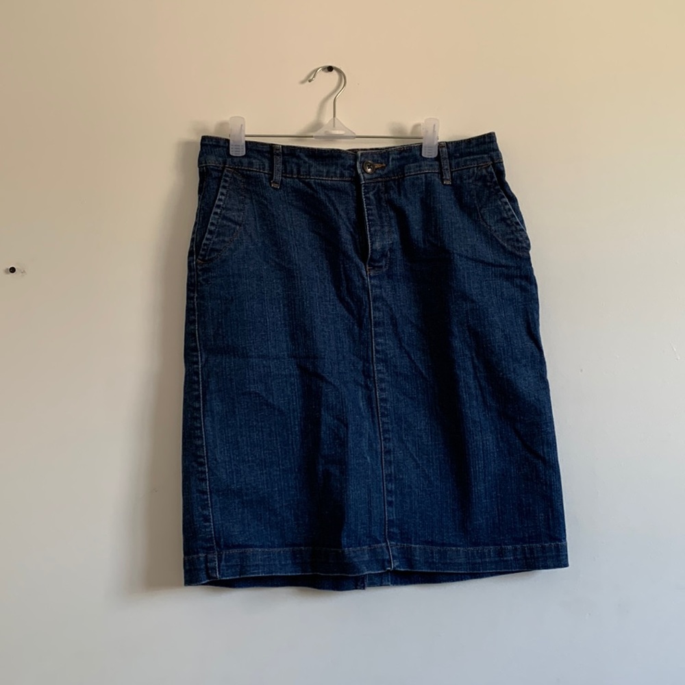 6 | Midi Dark Wash Denim Skirt